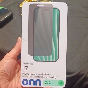 ONN Privacy Glass Screen Protector for iPhone - Black and Green